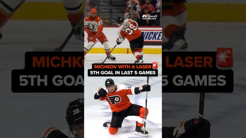 Matvei Michkov scores on a laser wrist shot in Flyers vs. Ducks
